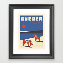Vintage travel poster-Sweden-Dalarna. Framed Art Print