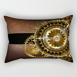 Steampunk Clock with Gears Rectangular Pillow