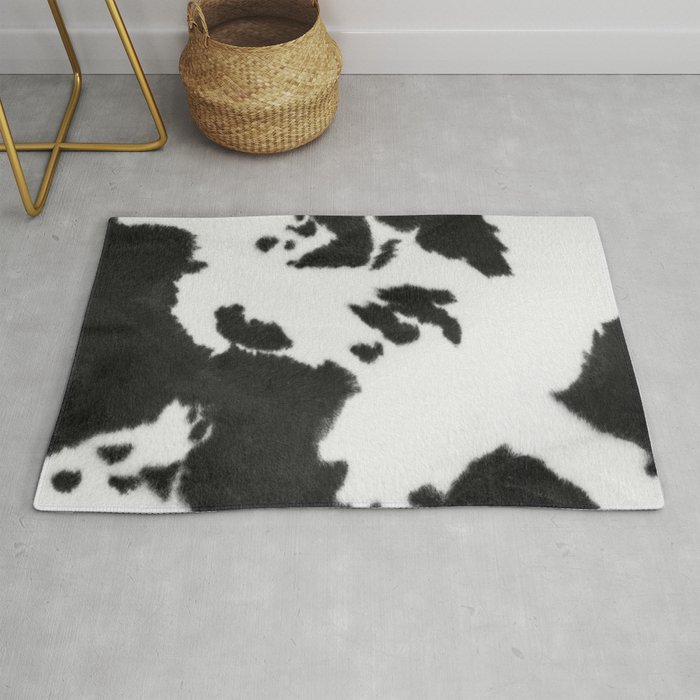 Hygge Cowhide Spots - Print with No Real Texture (farmhouse minimalism) Rug