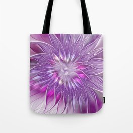 Pink Flower Passion, Abstract Fractal Art Tote Bag
