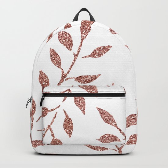 Garden Vines Pink Rose Gold Glitter Backpack