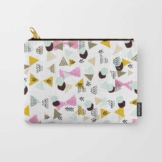 Dotty Tri abstract minimal texture brushstroke boho minimalism painting hipster geometric dorm Carry-All Pouch