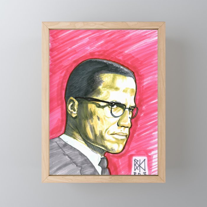 Malcolm X Framed Mini Art Print