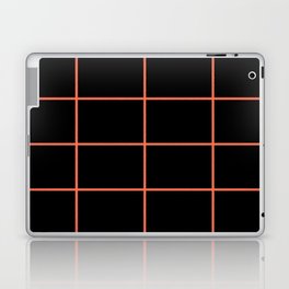 Black and Tangerine Thin Check Pattern Pairs DE 2022 Trending Color Often Orange DE5132 Laptop Skin