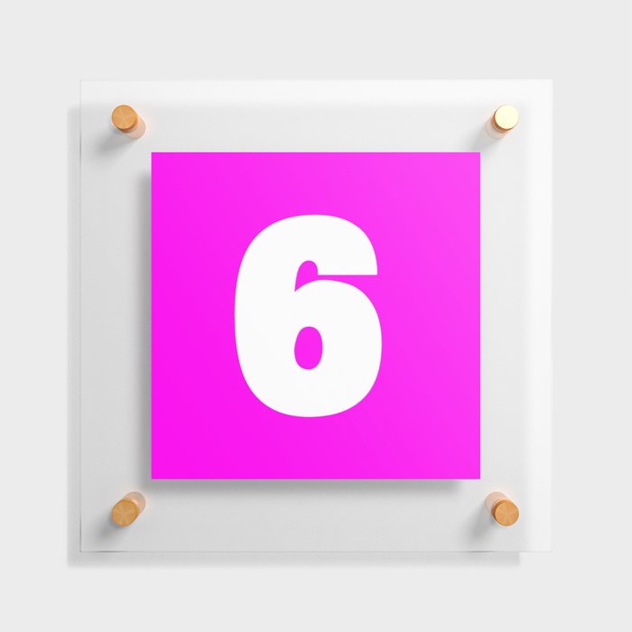 6 (White & Magenta Number) Floating Acrylic Print