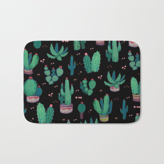 Cactus and Flowers collab. Bath Mat