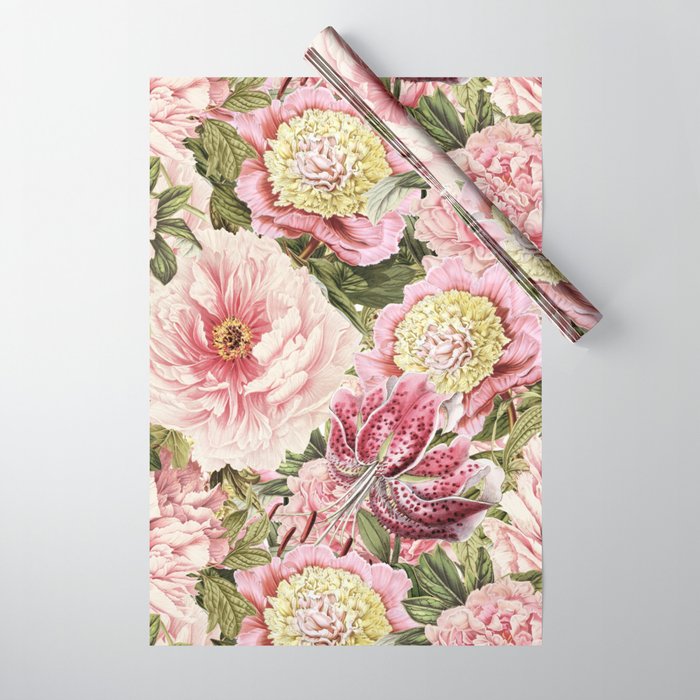 Delicate Floral Paper Decoupage Paper Roses Floral Paper Two Sheets Vintage French Country Paper Wrapping Paper Paper Pattern