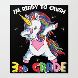 Ready To Crush 3rd Grade Dabbing Unicorn Canvas Print
