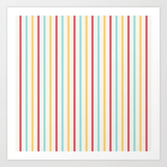 Color Lines Vertical Rainbow Art Print