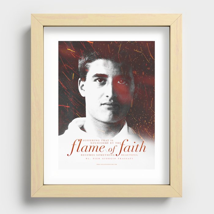 Frassati "Flame of Faith" Recessed Framed Print