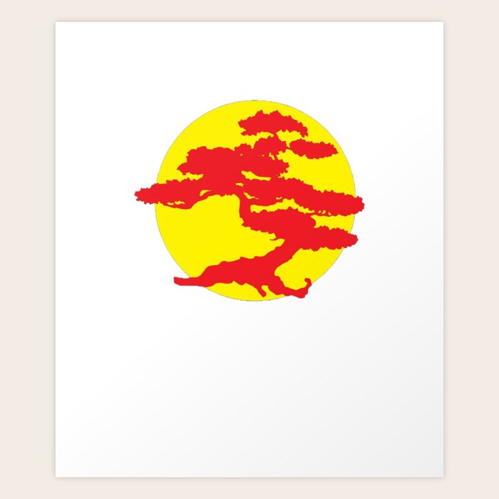 Japanese Bonsai Tree Yellow Sun Graphic Zen Art Print By Autocar Society6