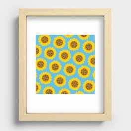 Medium sunflower pattern 1 Recessed Framed Print
