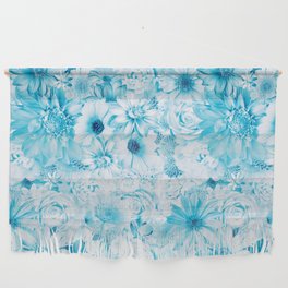 manganese blue hue floral bouquet aesthetic array Wall Hanging