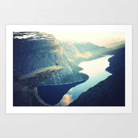Trolltunga Landscape Scandinavian Norway Art Print