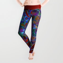 Floral Abstract Stained Glass G174 Leggings