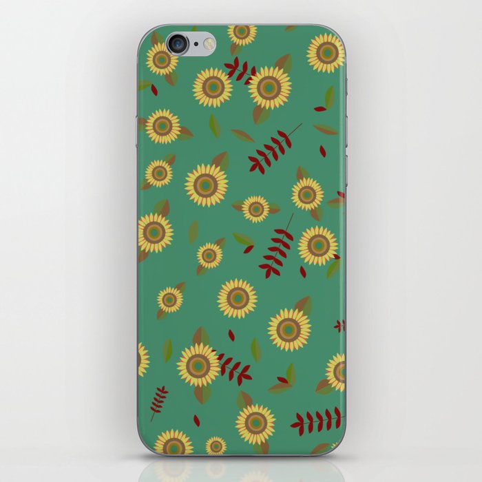 Sunflower Storm  -  Funky Green iPhone Skin