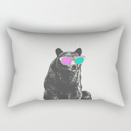 3D is Un-bear-able Rectangular Pillow