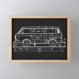 Vintage Bus B/W Syncro Framed Mini Art Print