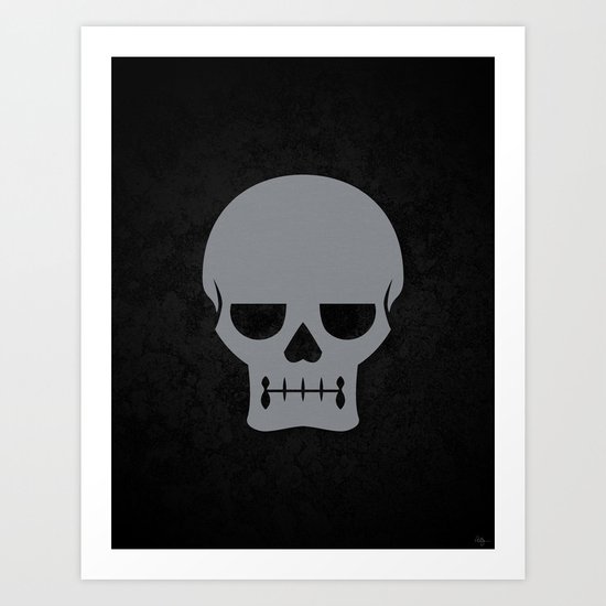 Gray Skull Art Print