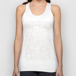 Beige and White Swirly Floral Pattern 01 Tank Top