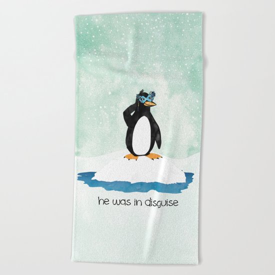 Mr. Penguin Beach Towel