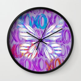 xoxo, butterfly Wall Clock