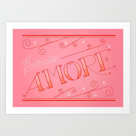 Exercise more. A PSA for stressed creatives. Art Print