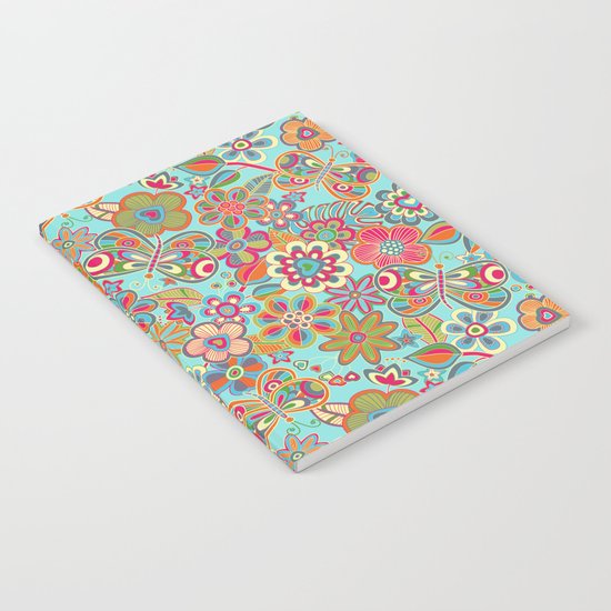 My flowers and butterflies in blue. Notebook