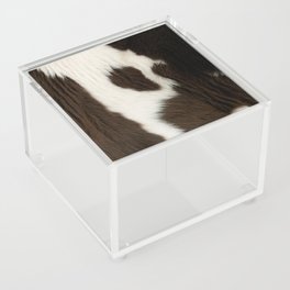 White & Brown Cowhide Print I Acrylic Box