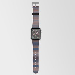 Geometric Lines Rainbow 9 in Navy Blue Orange Apple Watch Band