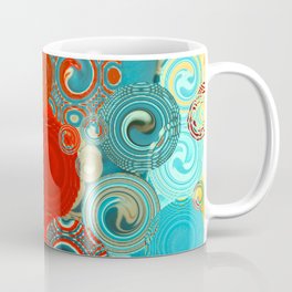 Turquoise and Red Swirls Coffee Mug