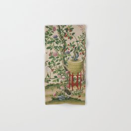 Antique 18th Century Chinoiserie Camellia Fruit Garden Hand & Bath Towel
