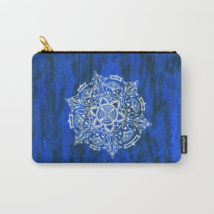 White On Blue Carry-All Pouch