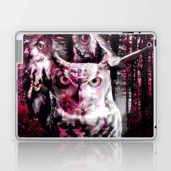 Forest Owl Painting Laptop & iPad Skin