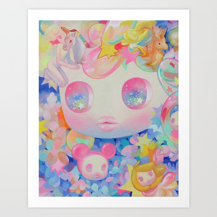 'Let Me Tell You My Dream' cute colorful rainbow art Art Print