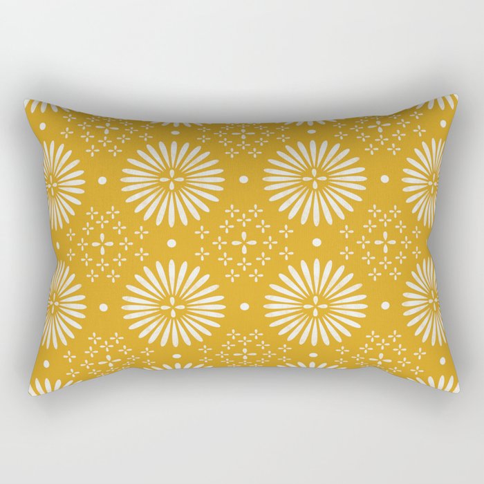 Happy Sunshine - yellow art, sunshine, boho art, bohemian, tile, home decor, yellow, yellow art print Rectangular Pillow