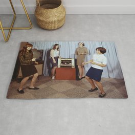 Teenagers dancing to a record on the turntable in the early 1960's. St John Villa Academy Rug