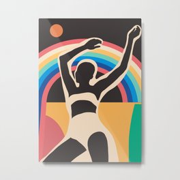 Modern Abstract Art Rainbow Dance Metal Print