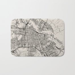Amsterdam, Netherlands - City Map, Black and White Aesthetic Bath Mat | Roadtrip, Cheap, Graphicdesign, Metal, Canvas, Midcenturymodern, Color, Wood, Poster, Eclectic 