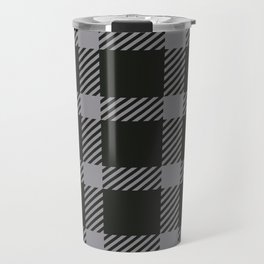 White & Black Color Check Design Travel Mug