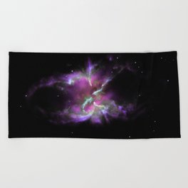 Pink Purple Planetary Nebula Beach Towel