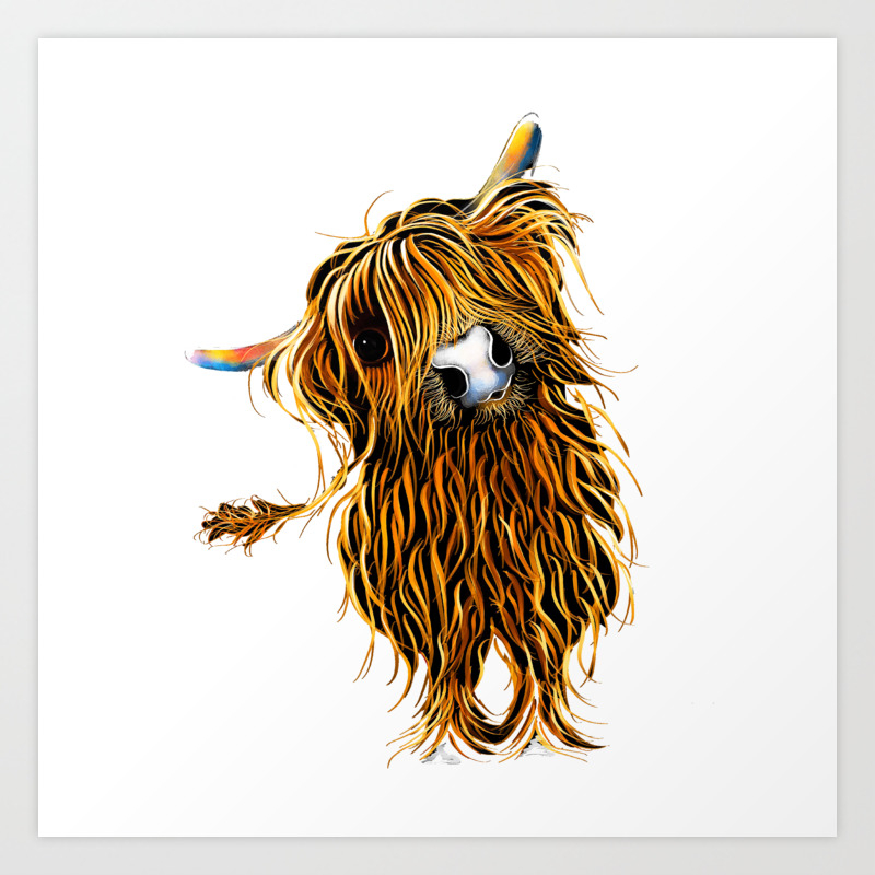 Highland Cow Prints Wall Art Of Original Painting Coooweee By