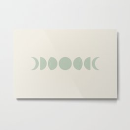 Minimal Moon Phases - White Sage Metal Print | Abstract, Minimalist, Contemporary, Astrology, Boho, Space, Minimalism, White, Graphicdesign, Simple 