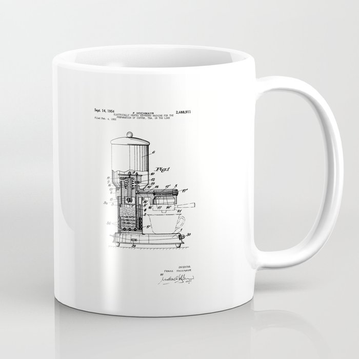 Espresso Machine Patent Artwork Coffee Mug