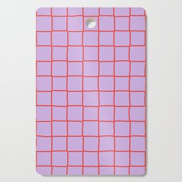 Red + Lavender Plaid Checker Cutting Board