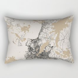 Japan, Matsuyama - Black&White City Map - Aesthetic Rectangular Pillow