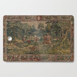 Antique 16th Century Pastoral Hunting Scene Flemish Tapestry Cutting Board