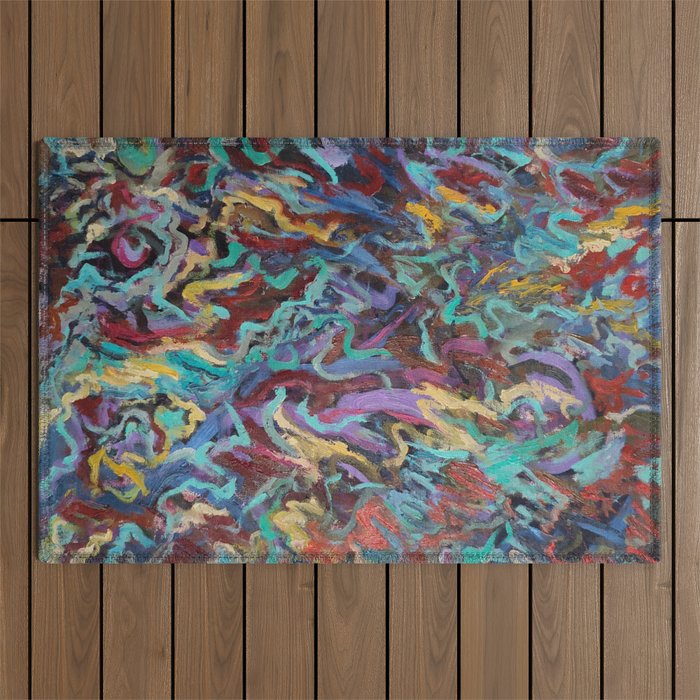 Abstract Color Blues Music Sounds Outdoor Rug