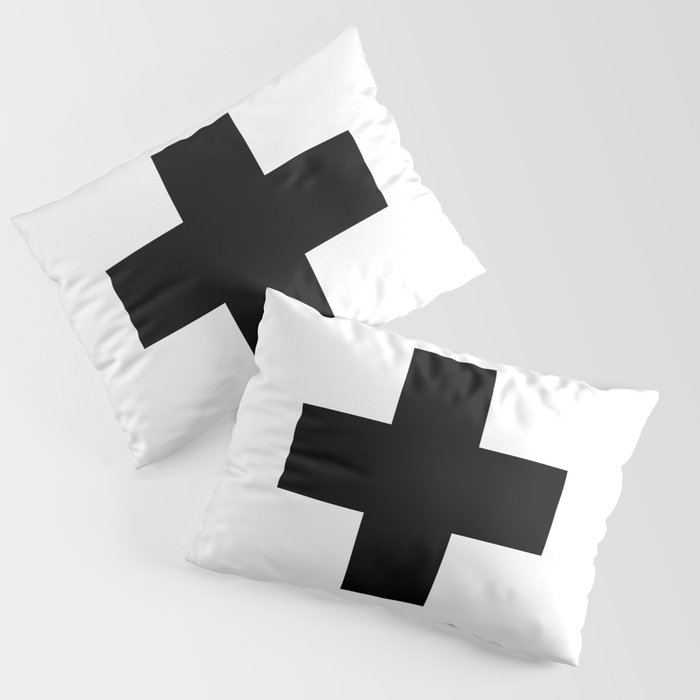 Swiss Cross Scandinavian Plus Sign Nordic Art Design Home Decor Pillow Sham