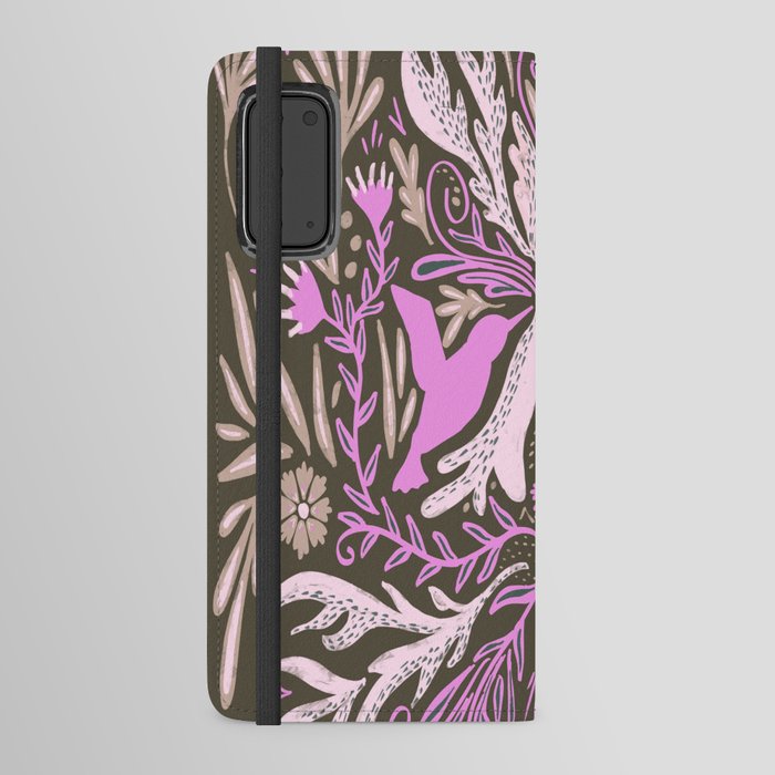 Hummingbird Floral in Purple Android Wallet Case